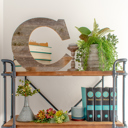 Weathered Gray C Rustic Farmhouse Large 16in Decorative Monogram Wood Letter