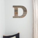 Weathered Gray D Rustic Farmhouse Large 16in Decorative Monogram Wood Letter