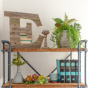 Weathered Gray E Rustic Farmhouse Large 16in Decorative Monogram Wood Letter