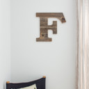 Weathered Gray F Rustic Farmhouse Large 16in Decorative Monogram Wood Letter