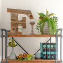 Weathered Gray F Rustic Farmhouse Large 16in Decorative Monogram Wood Letter