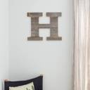 Weathered Gray H Rustic Farmhouse Large 16in Decorative Monogram Wood Letter