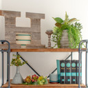 Weathered Gray H Rustic Farmhouse Large 16in Decorative Monogram Wood Letter