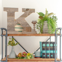 Weathered Gray K Rustic Farmhouse Large 16in Decorative Monogram Wood Letter