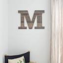 Weathered Gray M Rustic Farmhouse Large 16in Decorative Monogram Wood Letter