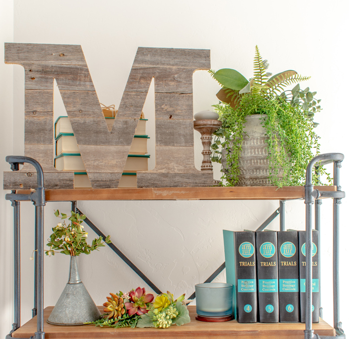 Rustic Farmhouse Large 16in Decorative Monogram Wood Letter