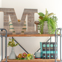 Weathered Gray M Rustic Farmhouse Large 16in Decorative Monogram Wood Letter