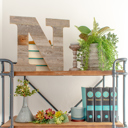 Weathered Gray N Rustic Farmhouse Large 16in Decorative Monogram Wood Letter