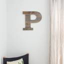 Weathered Gray P Rustic Farmhouse Large 16in Decorative Monogram Wood Letter