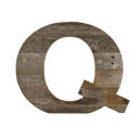 Weathered Gray Q Rustic Farmhouse Large 16in Decorative Monogram Wood Letter