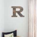 Weathered Gray R Rustic Farmhouse Large 16in Decorative Monogram Wood Letter