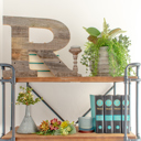 Weathered Gray R Rustic Farmhouse Large 16in Decorative Monogram Wood Letter