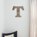 Weathered Gray T Rustic Farmhouse Large 16in Decorative Monogram Wood Letter