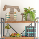 Weathered Gray T Rustic Farmhouse Large 16in Decorative Monogram Wood Letter