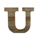 Weathered Gray U Rustic Farmhouse Large 16in Decorative Monogram Wood Letter