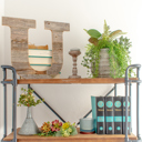 Weathered Gray U Rustic Farmhouse Large 16in Decorative Monogram Wood Letter