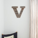 Weathered Gray V Rustic Farmhouse Large 16in Decorative Monogram Wood Letter