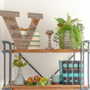 Weathered Gray V Rustic Farmhouse Large 16in Decorative Monogram Wood Letter