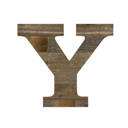 Weathered Gray Y Rustic Farmhouse Large 16in Decorative Monogram Wood Letter