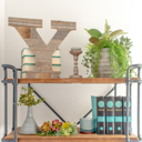 Weathered Gray Y Rustic Farmhouse Large 16in Decorative Monogram Wood Letter