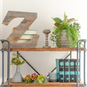 Weathered Gray Z Rustic Farmhouse Large 16in Decorative Monogram Wood Letter