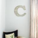 White Wash C Rustic Farmhouse Large 16in Decorative Monogram Wood Letter