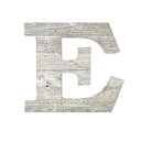 White Wash E Rustic Farmhouse Large 16in Decorative Monogram Wood Letter