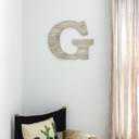 White Wash G Rustic Farmhouse Large 16in Decorative Monogram Wood Letter