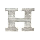 White Wash H Rustic Farmhouse Large 16in Decorative Monogram Wood Letter