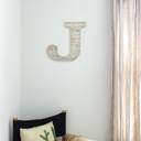 White Wash J Rustic Farmhouse Large 16in Decorative Monogram Wood Letter