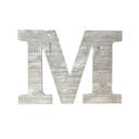 White Wash M Rustic Farmhouse Large 16in Decorative Monogram Wood Letter