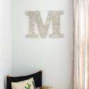 White Wash M Rustic Farmhouse Large 16in Decorative Monogram Wood Letter