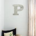 White Wash P Rustic Farmhouse Large 16in Decorative Monogram Wood Letter