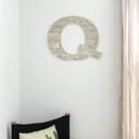 White Wash Q Rustic Farmhouse Large 16in Decorative Monogram Wood Letter