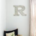 White Wash R Rustic Farmhouse Large 16in Decorative Monogram Wood Letter