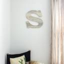 White Wash S Rustic Farmhouse Large 16in Decorative Monogram Wood Letter