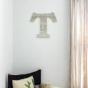 White Wash T Rustic Farmhouse Large 16in Decorative Monogram Wood Letter