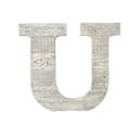 White Wash U Rustic Farmhouse Large 16in Decorative Monogram Wood Letter