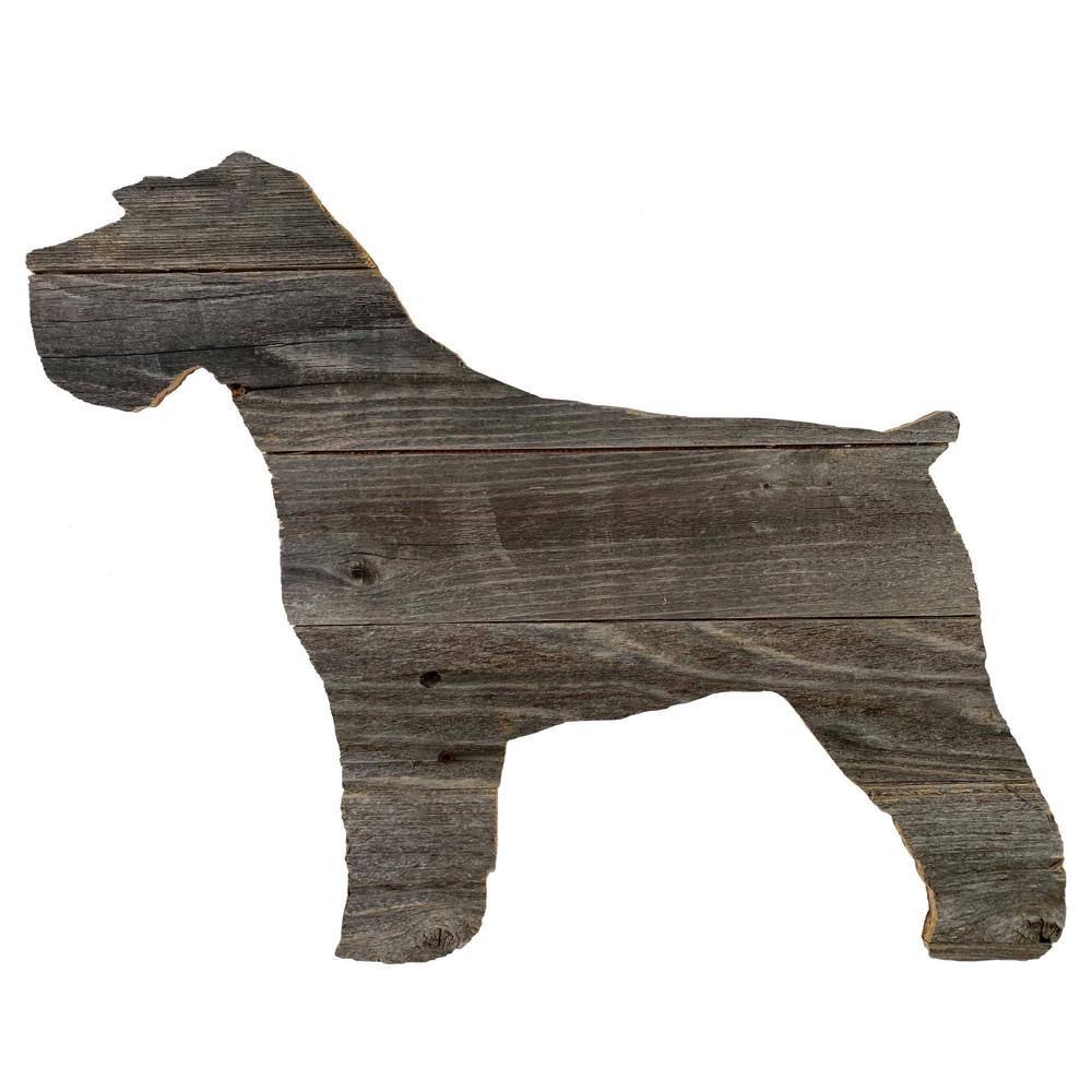 Rustic Farmhouse Miniature Schnauzer Cutout Reclaimed Wood Silhouette