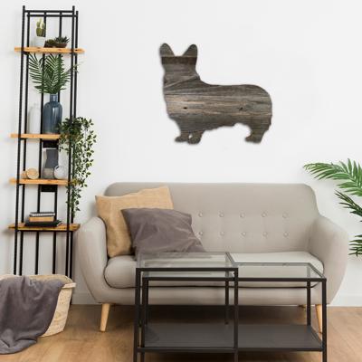 Rustic Farmhouse Welsh Corgi Cutout Reclaimed Wood Silhouette