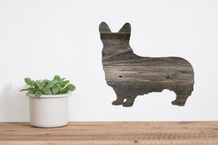Rustic Farmhouse Welsh Corgi Cutout Reclaimed Wood Silhouette
