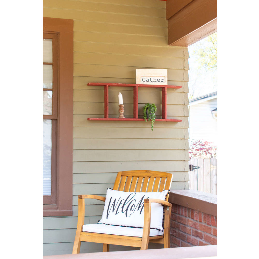 Rustic Farmhouse Reclaimed Wood Decorative Bookcase/Blankets Picket Ladder