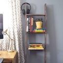 Espresso 5 feet Rustic Farmhouse Reclaimed Wood Decorative Bookcase/Blankets Picket Ladder