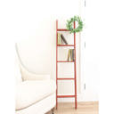 Rustic Red 5 feet Rustic Farmhouse Reclaimed Wood Decorative Bookcase/Blankets Picket Ladder