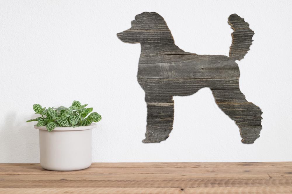 Rustic Farmhouse Poodle Cutout Reclaimed Wood Silhouette