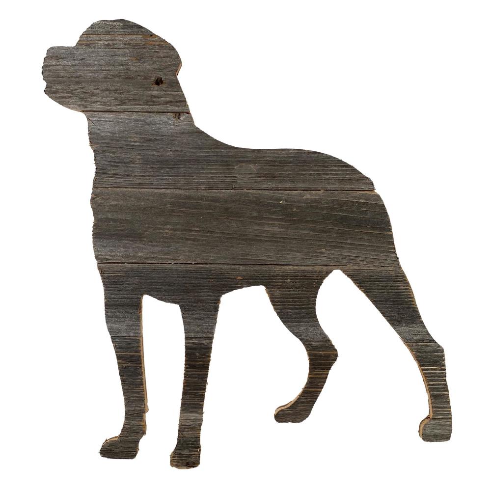 Rustic Farmhouse Rottweiler Cutout Reclaimed Wood Silhouette