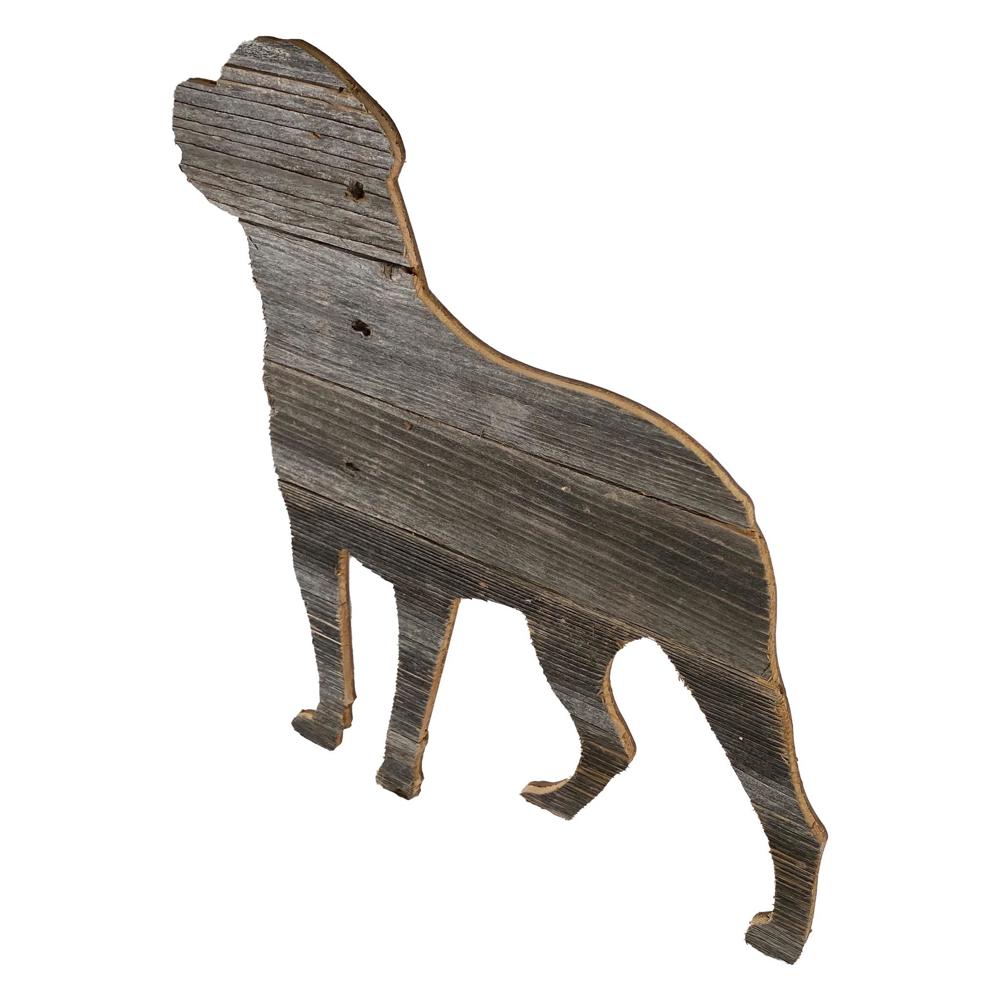 Rustic Farmhouse Rottweiler Cutout Reclaimed Wood Silhouette