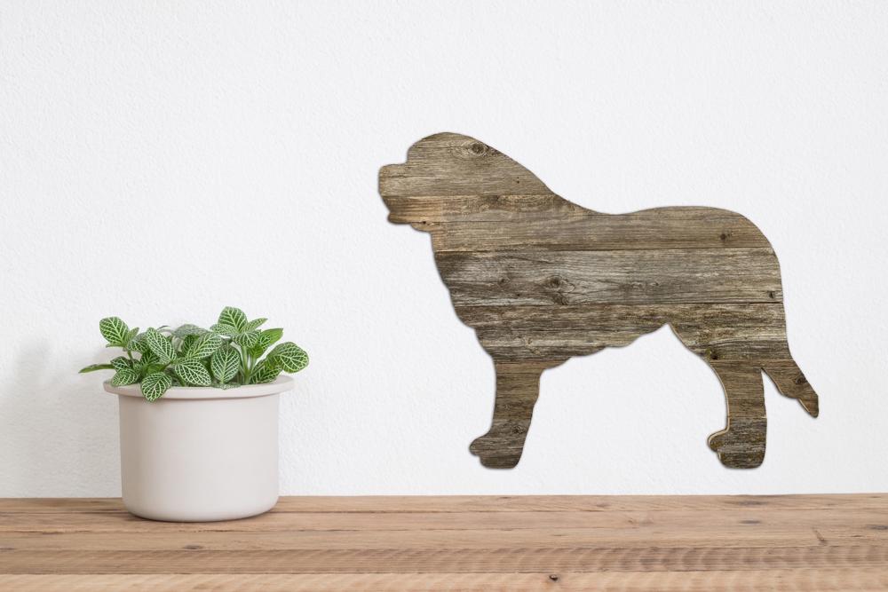 Rustic Farmhouse Saint Bernard Cutout Reclaimed Wood Silhouette