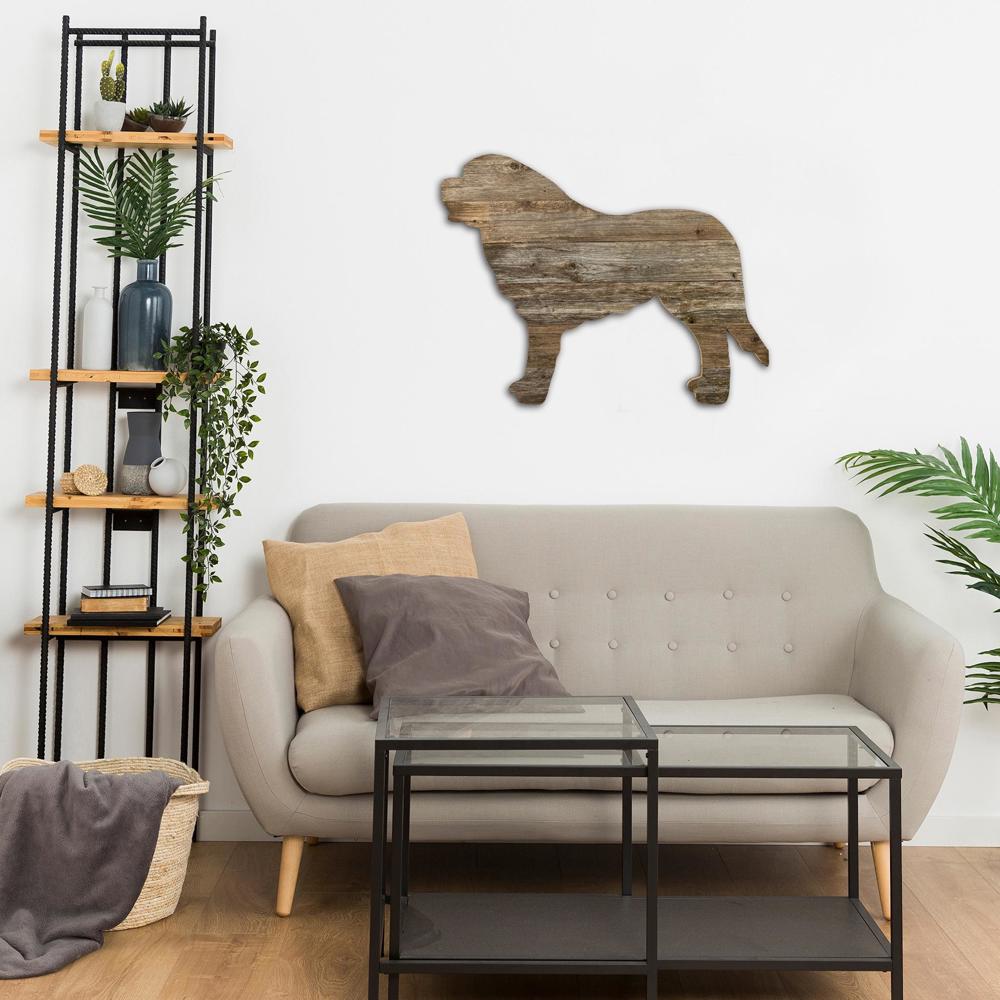 Rustic Farmhouse Saint Bernard Cutout Reclaimed Wood Silhouette