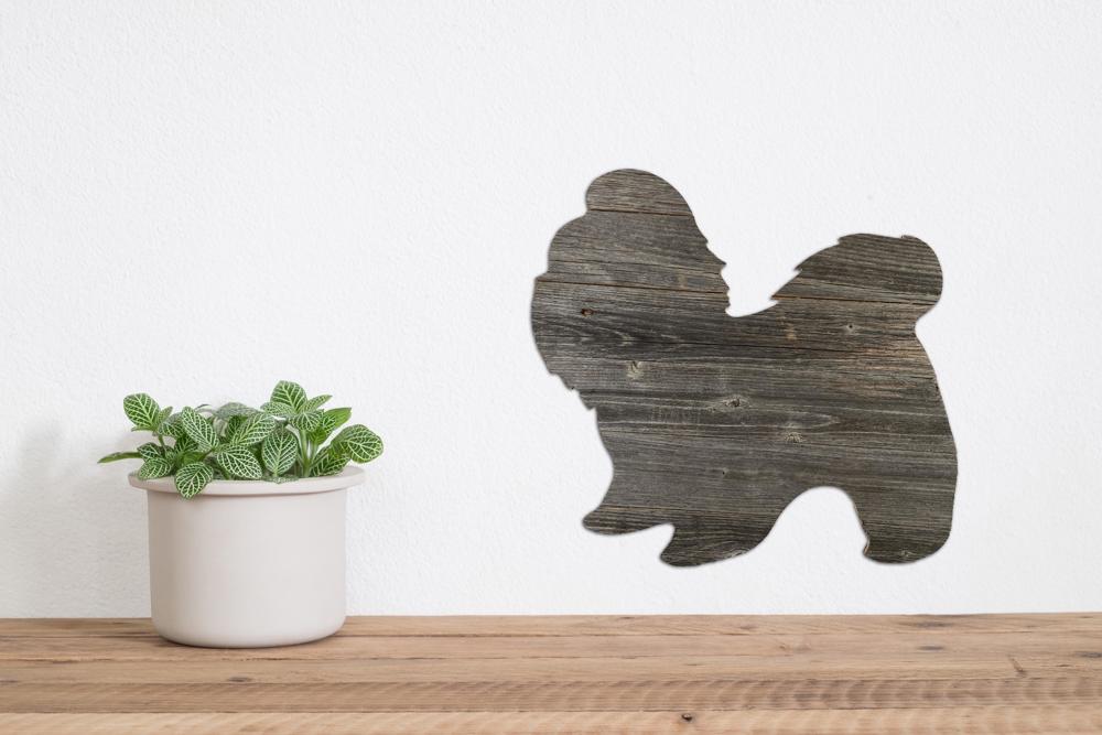 Rustic Farmhouse Shih Tzu Cutout Reclaimed Wood Silhouette